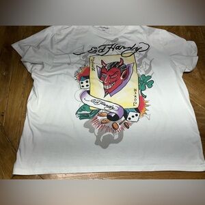 Ed Hardy Red Devil Tattoo Poker Tshirt - size xxl in good overall condition